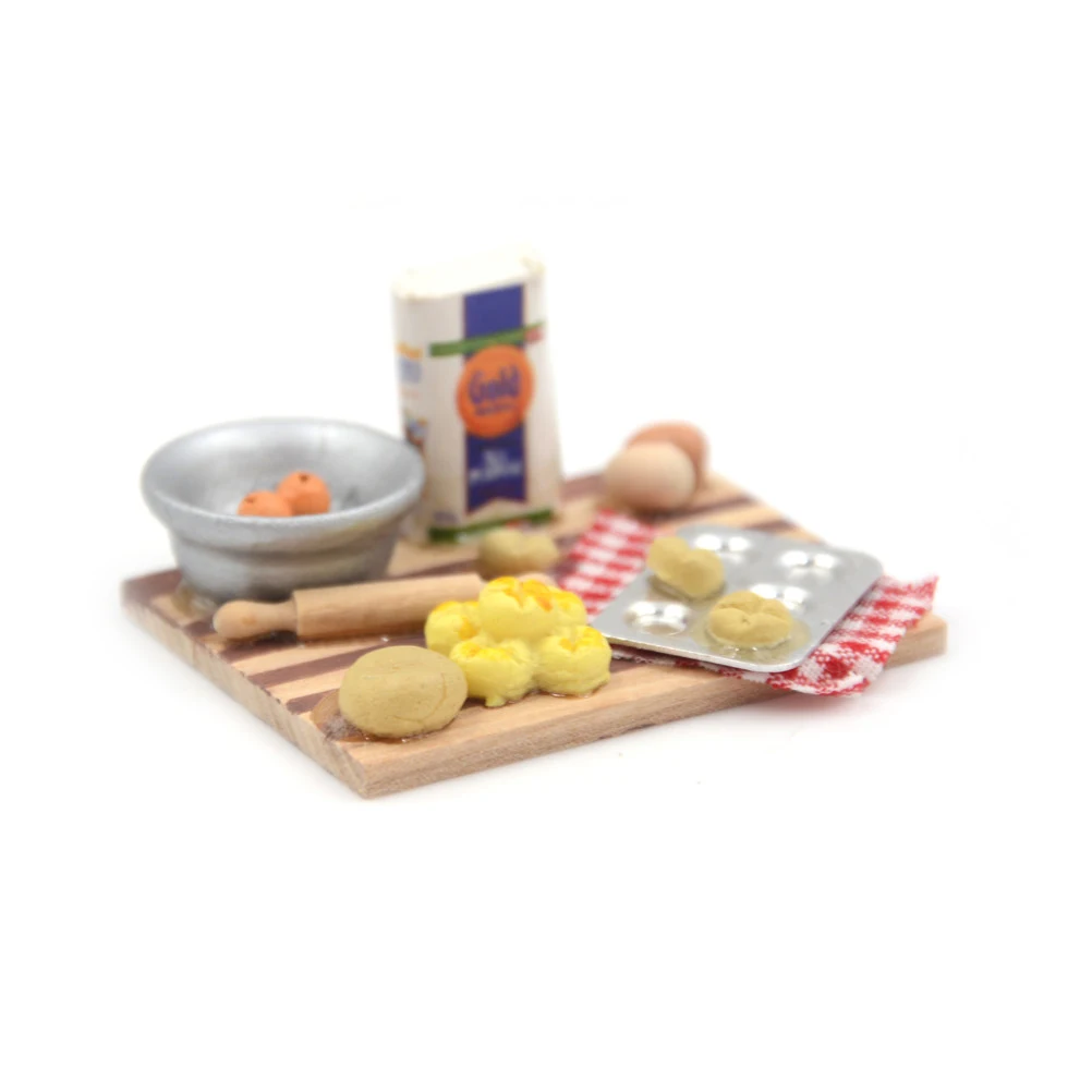 

1/12 Dollhouse Miniature Accessories Mini Bread Dessert Making Scene Model Simulation Kitchen Toys for Doll House Decoration