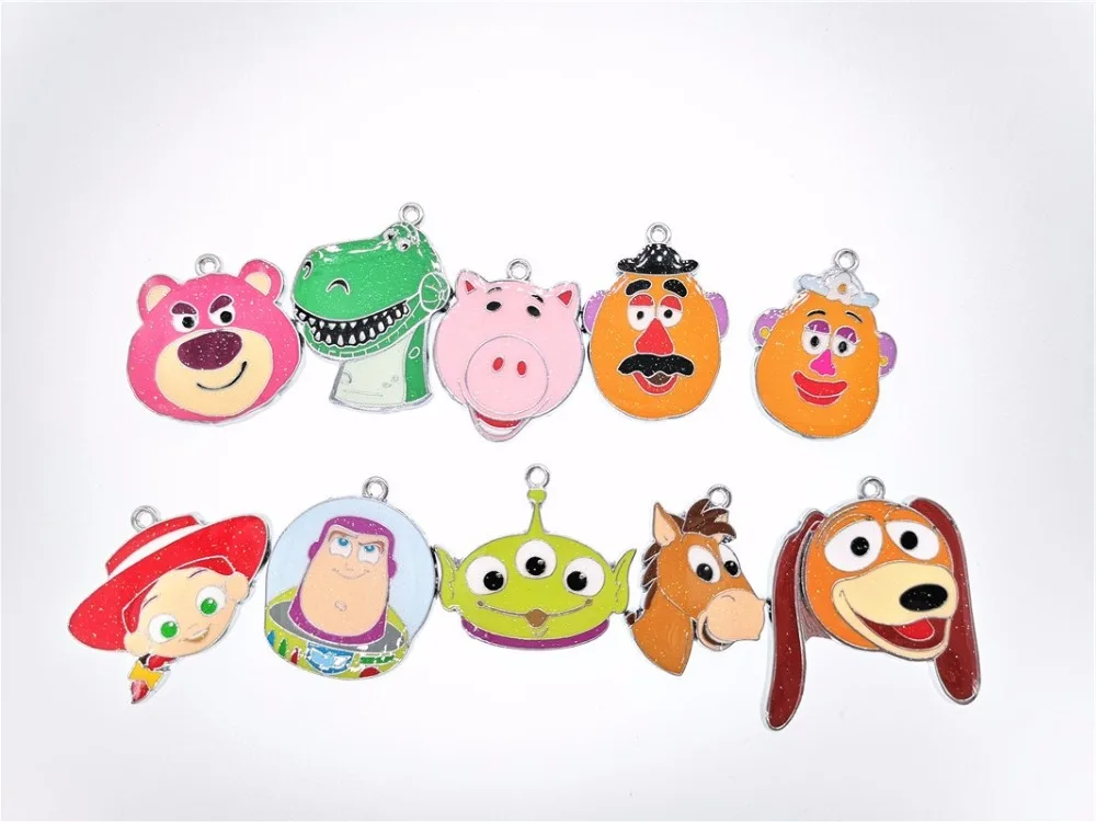 100pcs Cartoon Toy story Metal Charm Key chain necklace Pendants DIY Jewelry Making Accessories | Украшения и аксессуары