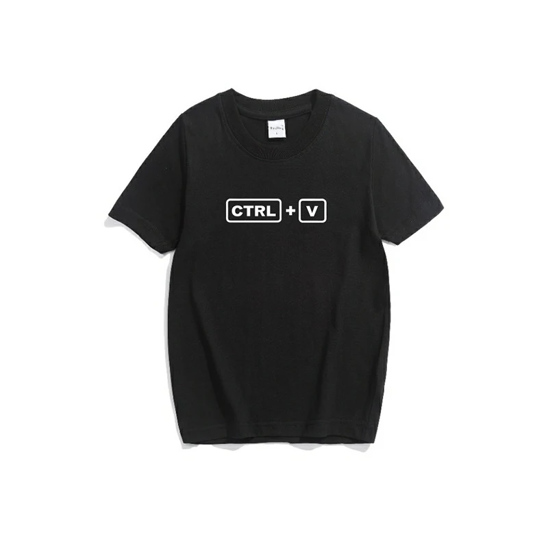 2019 summer family match look t shirt ctrl c and v letter print clothes novelty battery tshirt for daddy son funny top | Мать и ребенок