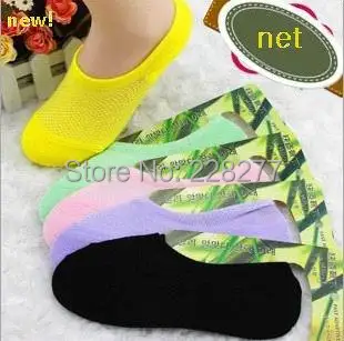Бесплатная доставка 20 шт. = 10 пар/партия женские невидимые носки из бамбукового волокна конфетных цветов
