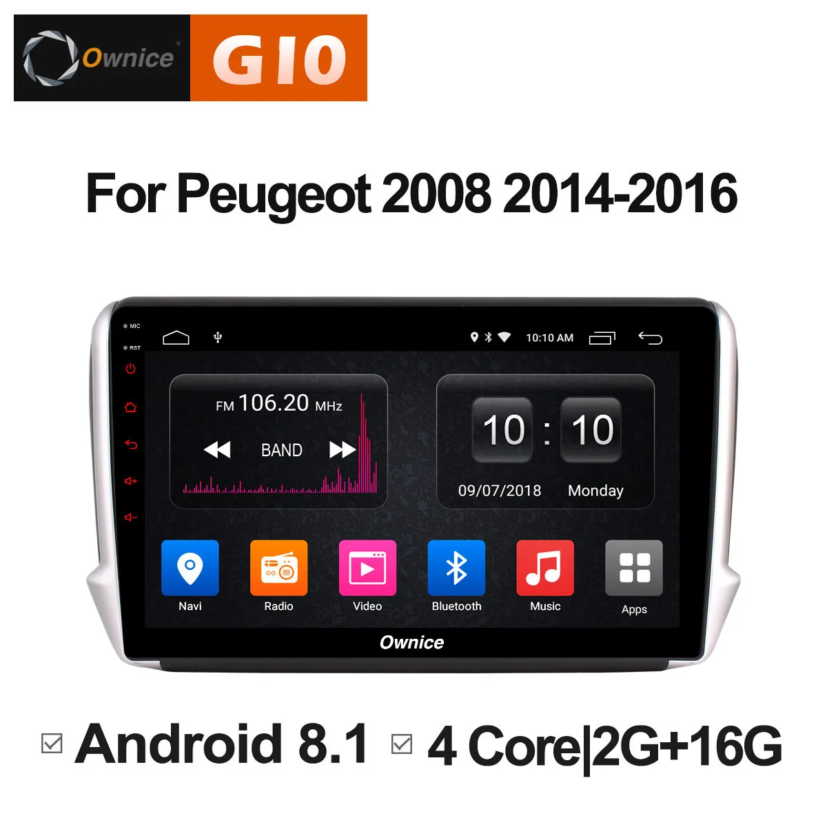 Ownice C500 + G10 10 1 &quotAndroid 8 Octa core автомобильный DVD gps радио плеер для peugeot 2008 208 2009 2010 2011 2012