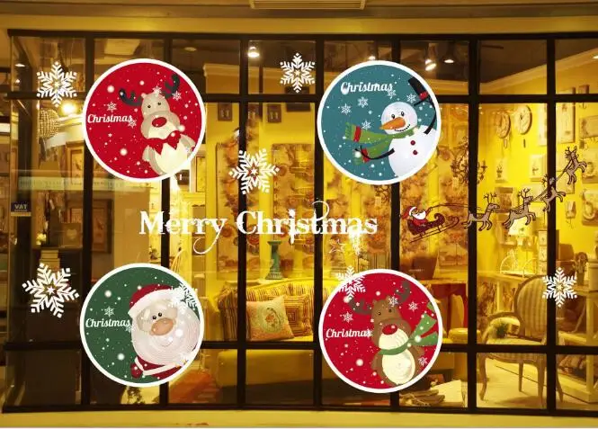 14 6 шт./лот Рождество украшения статическая наклейка оконная повязка коробки Санта Клаус Лось без клея фестиваль Dec для украшения вечерние - Цвет: 14