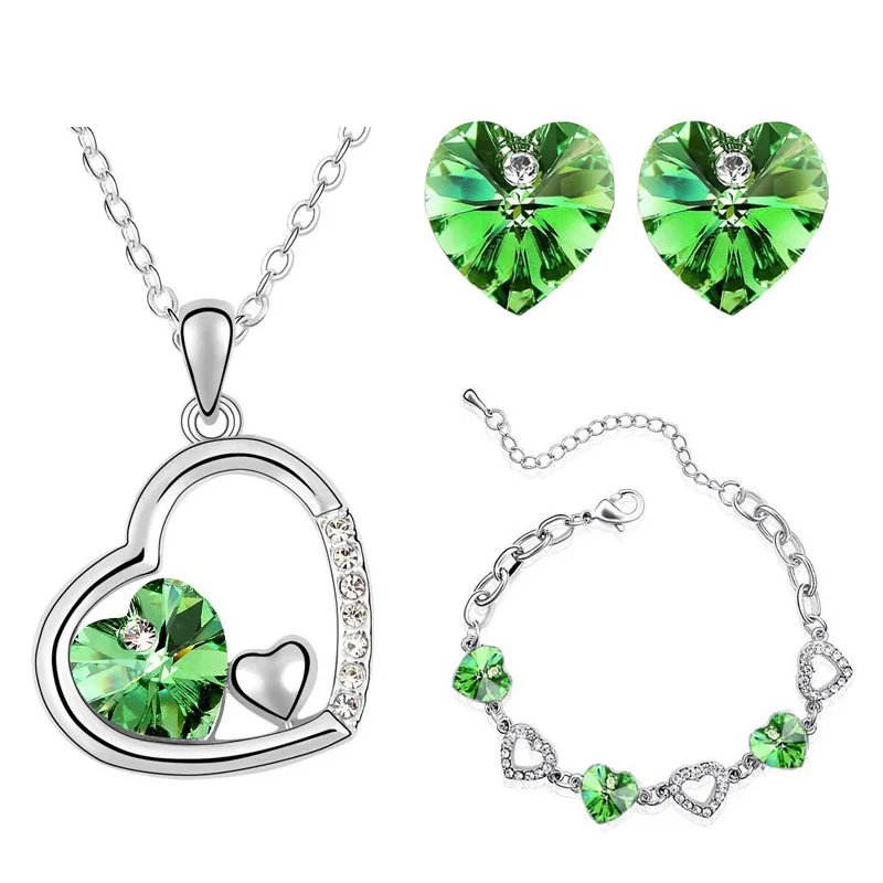 Женский комплект из колье и серёг с кристаллами|necklace earring|wedding jewelry setsbrand sets |