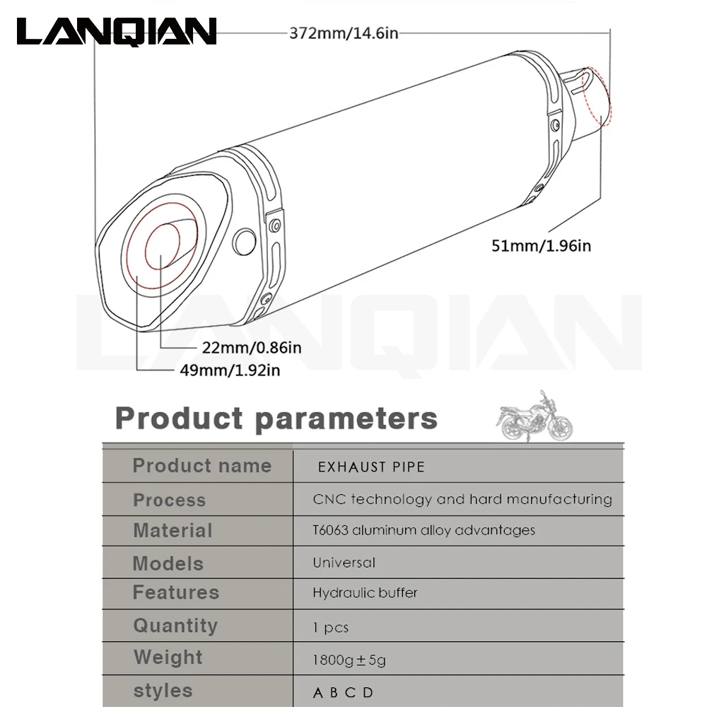 36 51 мм выхлопная труба из углеродного волокна для мотоцикла Yamaha MT 07 mt07 FZ07 FZ TMAX530 SX