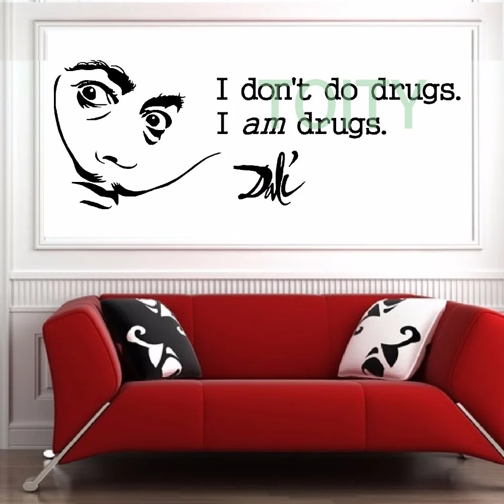 SALVIDOR DALI I dont do drugs am виниловые настенные художественные наклейки Размер M L|sticker