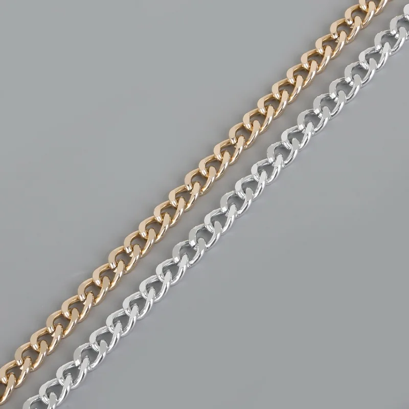 Никелевые бусины алюминиевая цепь мельница покрытая серебром/светильник золото для ожерелья браслета