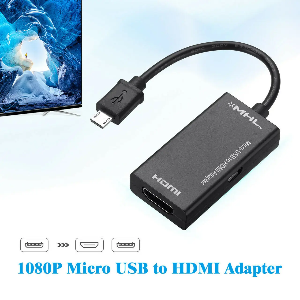 Микро-USB к HDMI адаптер для ТВ монитора 1080P HD аудио кабель и HDMI видео конвертер для samsung HUAWEI htc MHL устройства