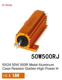 RX24 50 Вт 10R Металлический Алюминиевый Чехол Высокая мощность радиатор резистор золотой радиатор резистор 10 Ом