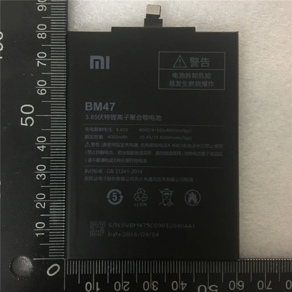 Для Xiaomi Redmi 3 S батарея BM47 высокое качество большая емкость 4000 мАч Замена для 3X Hongmi