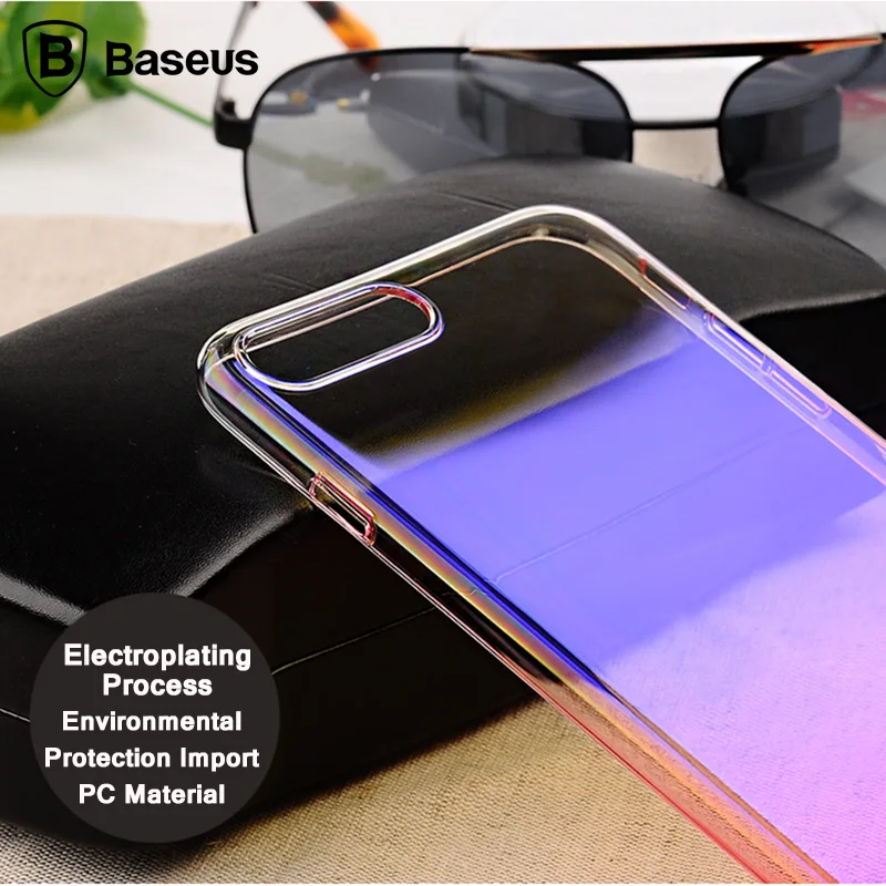 BASEUS чехол для iPhone 7/7 плюс Роскошный прозрачный градиент Цвет Телефон 7 Plus Coque