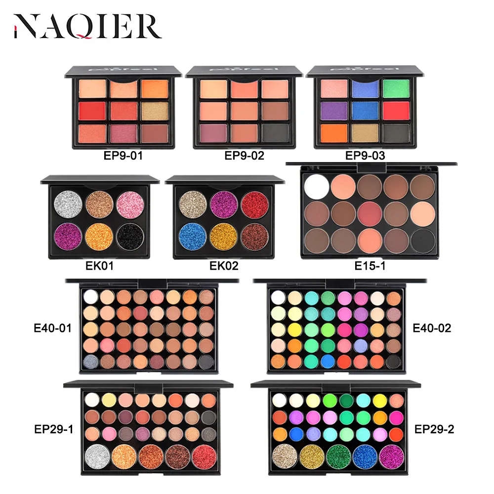 NAQIER палитра для макияжа глаз, 40 цветов, матовая палитра теней для век, блестящая пудра, тени для век, кисть для земли, набор, штампы, пигмент