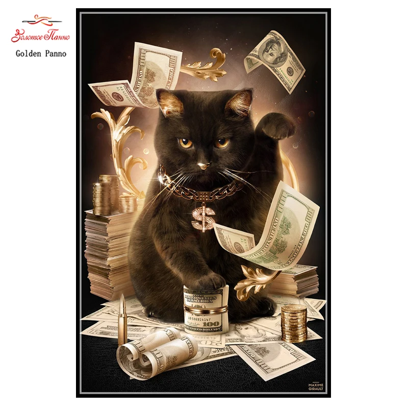 Золотая паньо вышивка мозаика из страз алмазная живопись своими руками 5D 3D