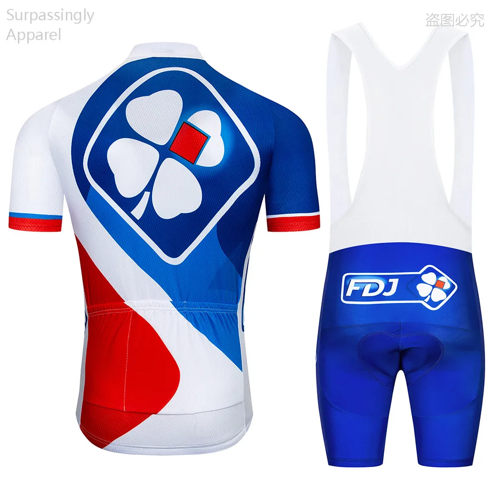 2018 UCI TEAM Blue FDJ Cycling Jersey Bike Short Suit Ropa Ciclismo Mens Summer Pro Bicycle Sportswear Maillot Culotte 9D Gel | Спорт и