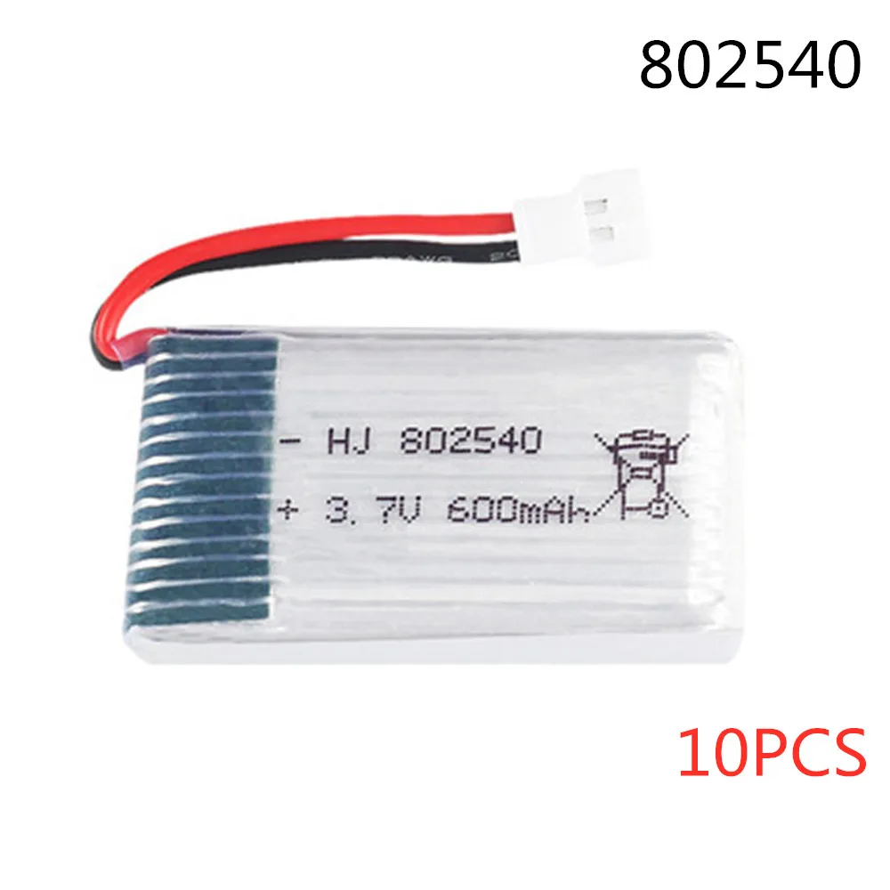 10 шт./лот 3,7 в 600 мАч 25C Литий-полимерная батарея для Syma X5C X5 X5SW CX-30 M68 509 Вт DFDF161, Модернизированная батарея 600 мАч, регистратор 802540