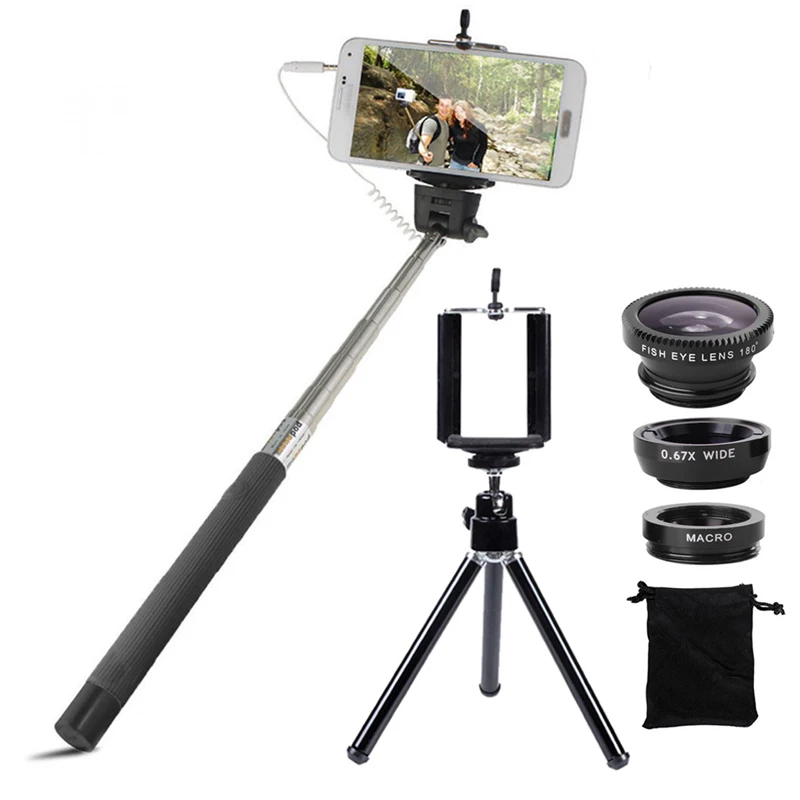 Комплект объективов для камеры телефона рыбий глаз Широкоугольный макро