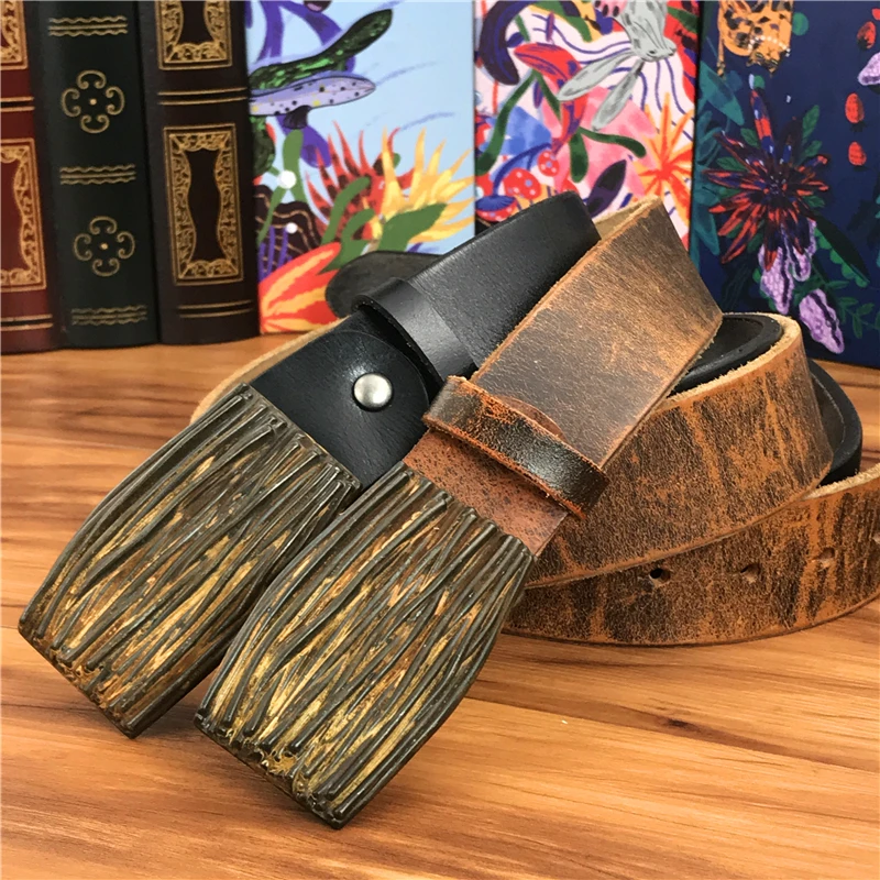 

Cowboy Belt Buckle Men Belt Thick Leather Belt Men Ceinture Homme Jeans Yellow Belt Waist Wide Riem Male Strap MBT0039
