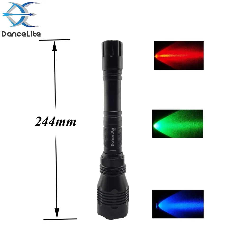 Цветная светодиодная вспышка DanceLite 802 XPE Рабочий фонарь RGB 1 режим большой диапазон