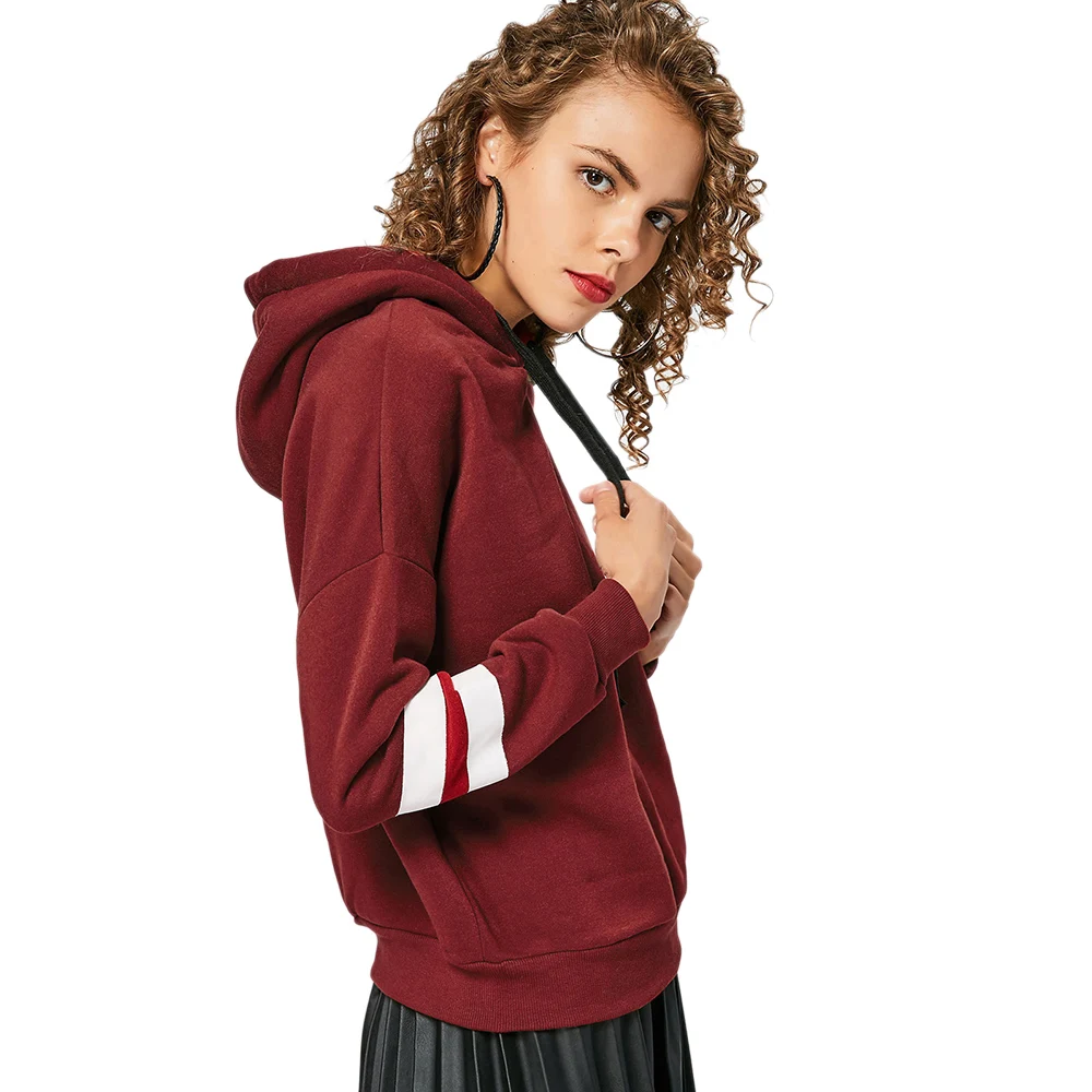 LANGSTAR Новая мода осень топы корректирующие для женщин Drop Shoulder Drawstring Полосатый