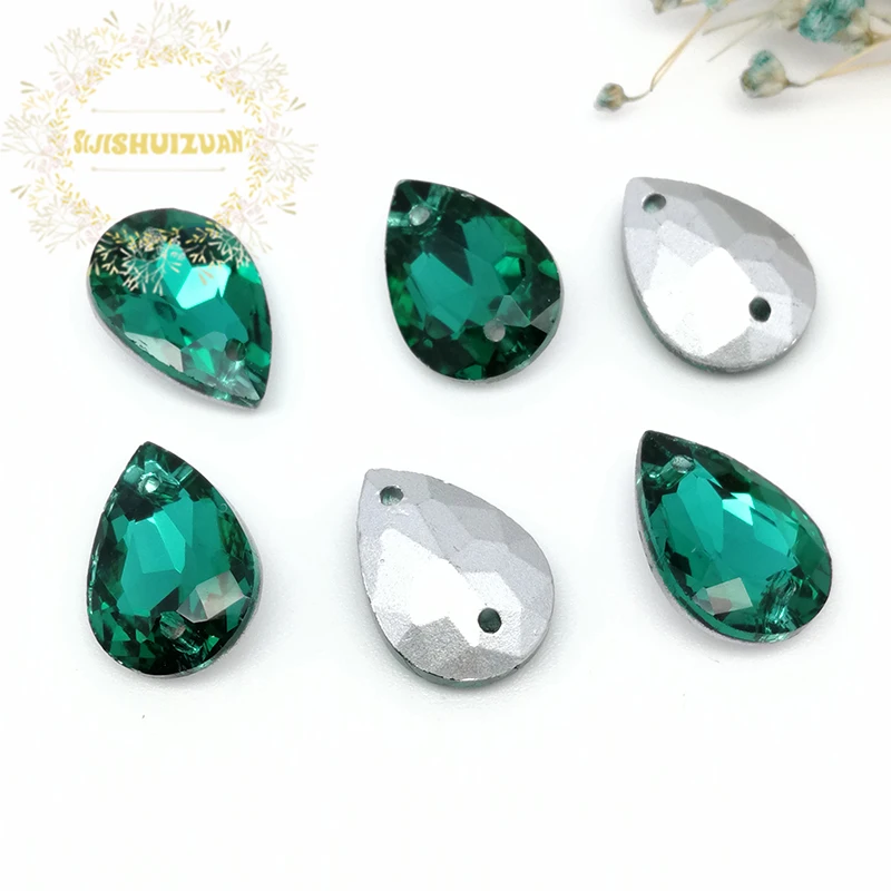 Малахитовая Зеленая капля с двойными отверстиями женские разы острым носком Diy