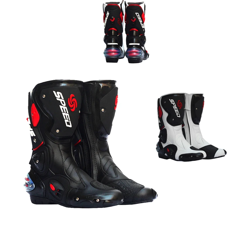 

Мотоциклетные ботинки, водонепроницаемая профессиональная Байкерская скоростная обувь, кожаные гоночные ботинки для мотокросса