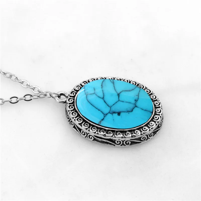 Овальный синий камень Ювелирные наборы Цепочки и ожерелья Серьги Кольца под