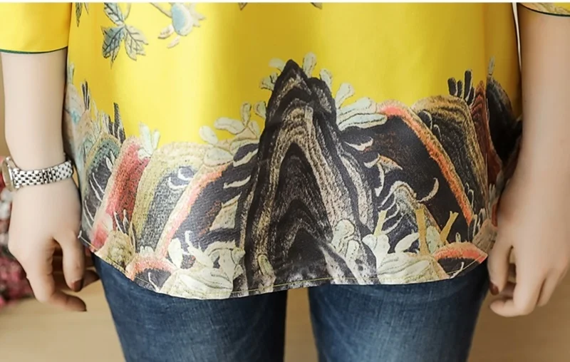 Китайские Cheongsam топы для женщин Ретро винтажная рубашка чай свободное желтое китайское платье весенние женские китайские Топы DD1891