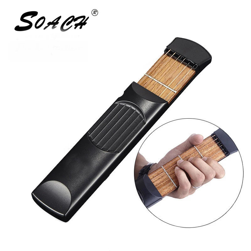 

SOACH 6 string Pocket guitar Portable Acoustic guitar Chord conversion practice tool Finger training Beginner practice finger