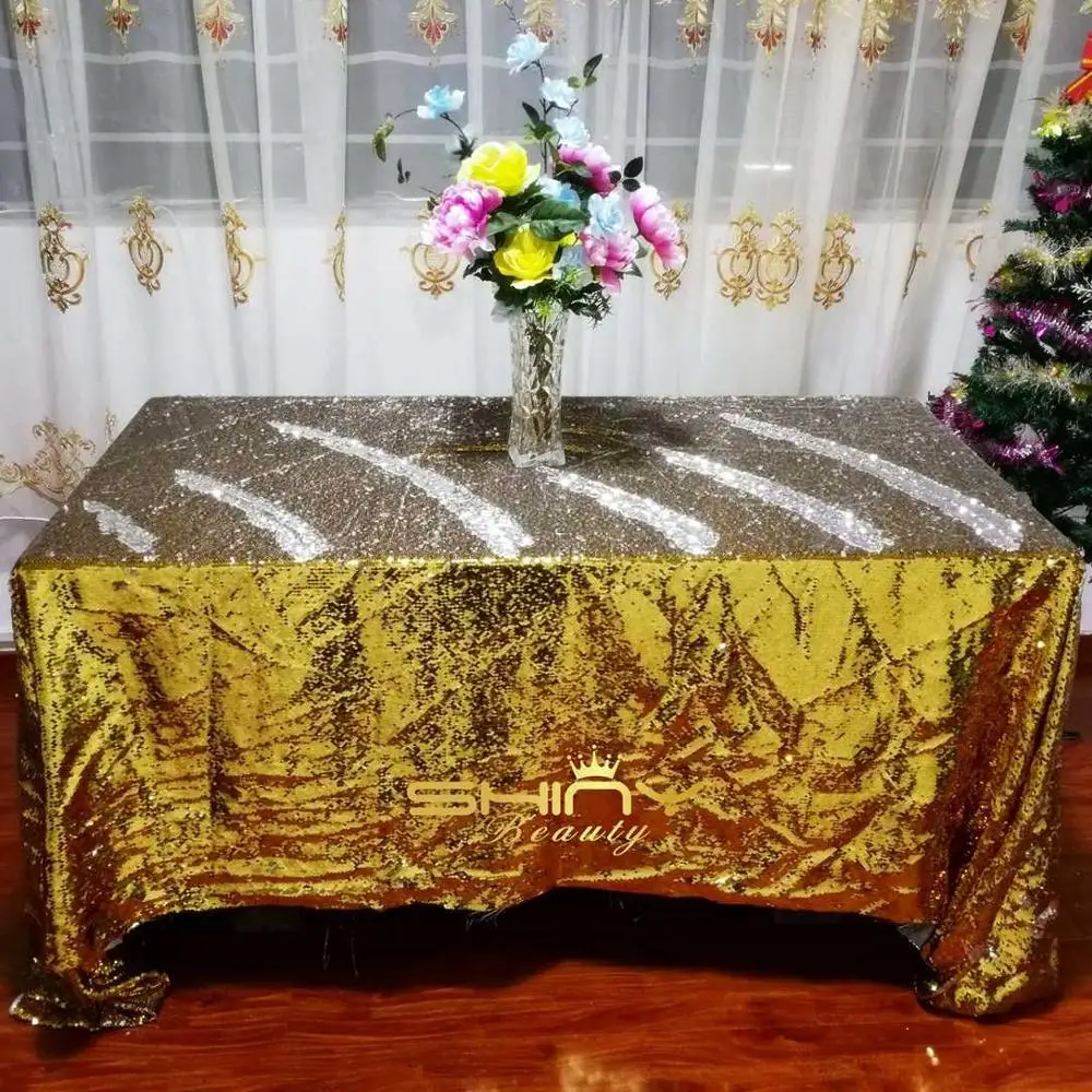 225*330 см скатерть с золотыми блестками из полиэстера/нейлоновой ткани для отеля