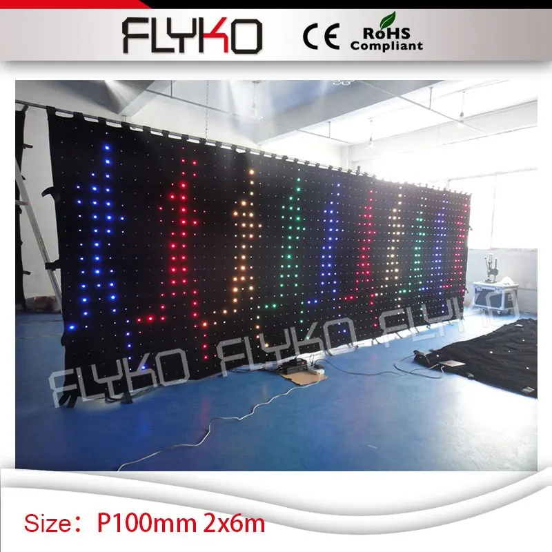 2x6 м складной светодиодный экран украшение для праздника Высокое качество Мягкий