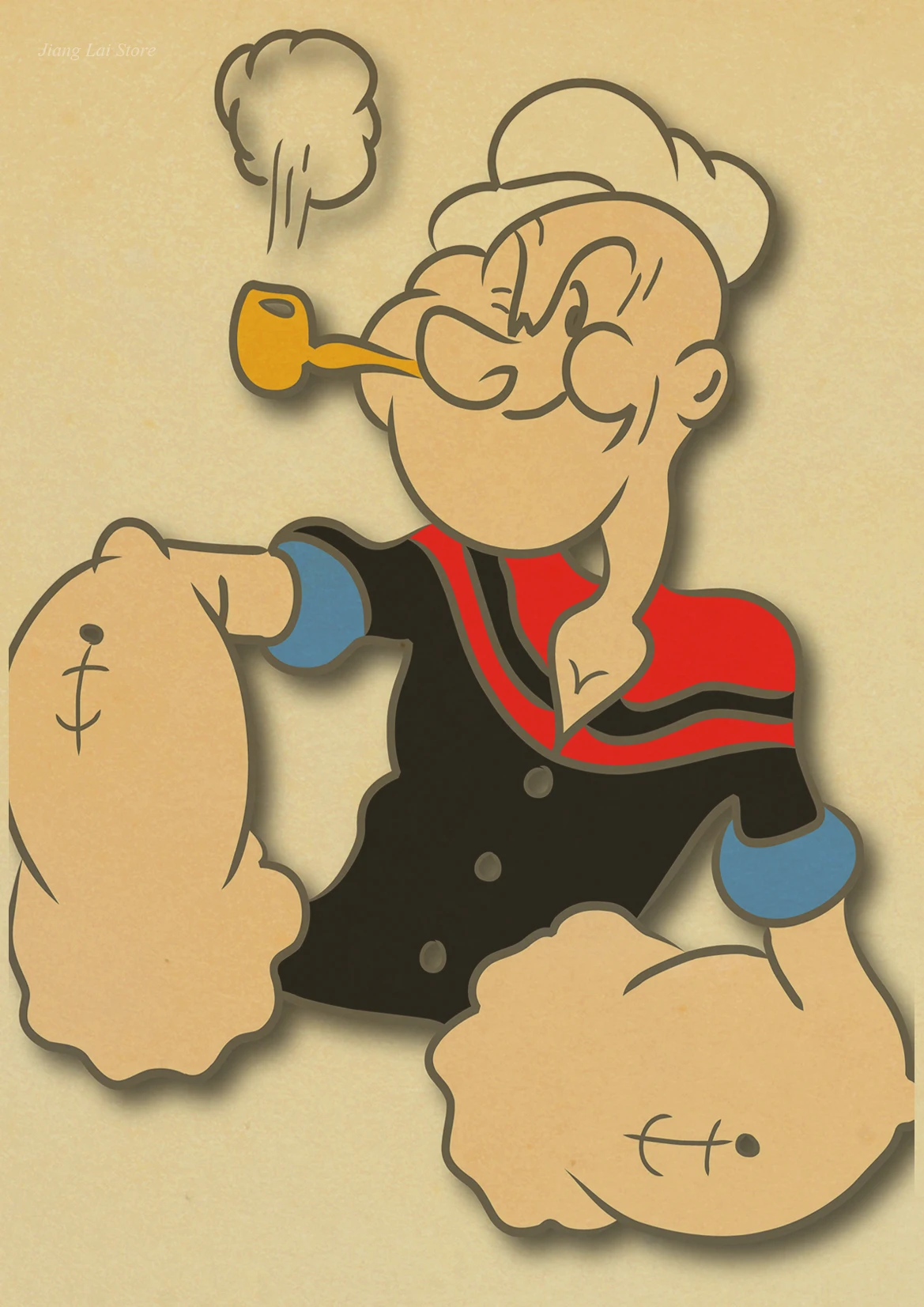 K080 Popeye/Классическая анимация/крафт-бумага постер/Бар Кафе декоративный бумажный плакат - Цвет: K080