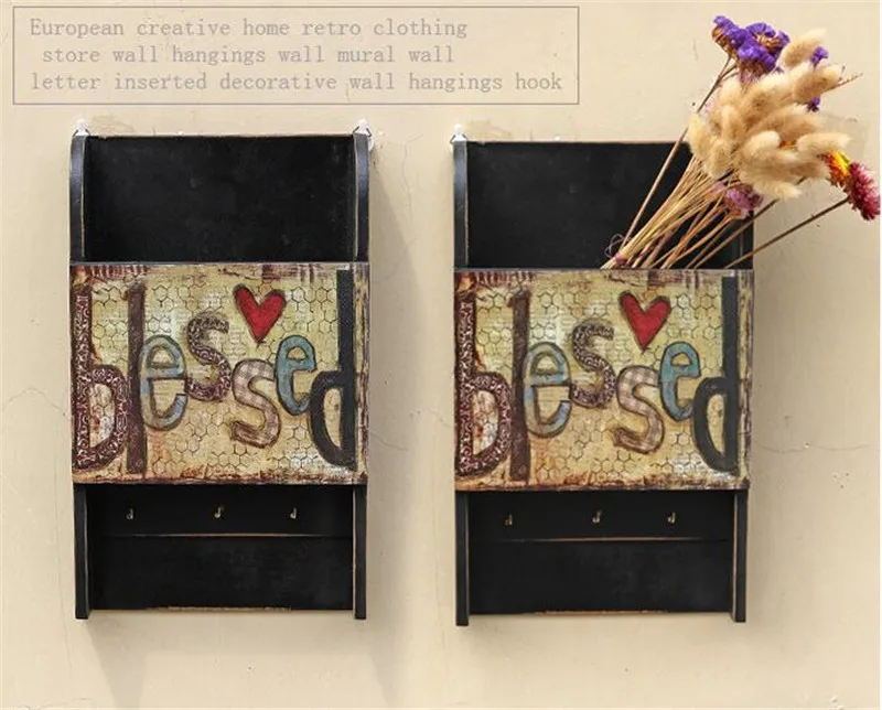 Деревянный многофункциональный буквенный ящик настенная вешалка цветок для
