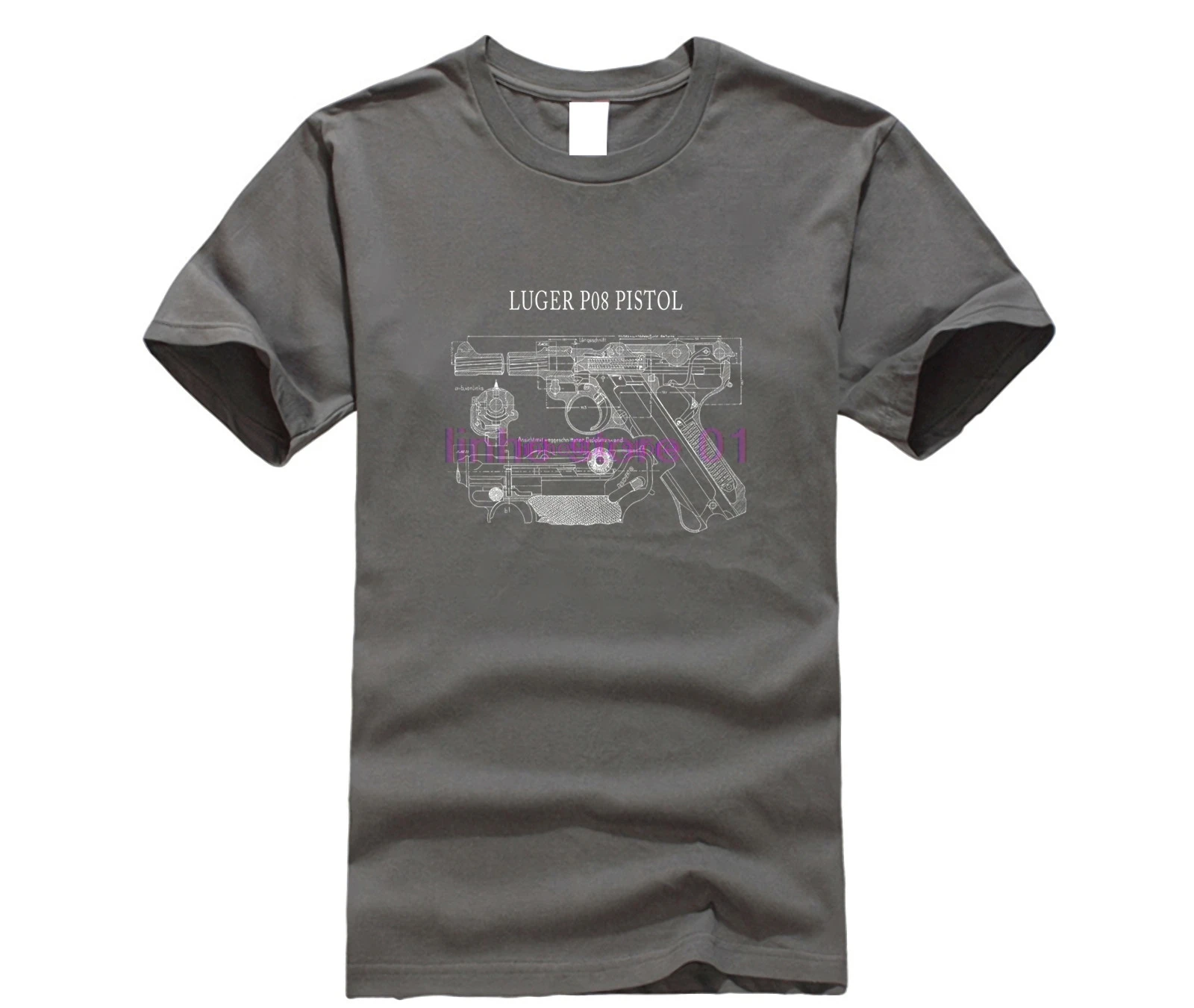 Luger Pistol Handgun T-Shirt патент дизайн Ww2 Второй мировой войны для мужчин 2019 Новая мужская