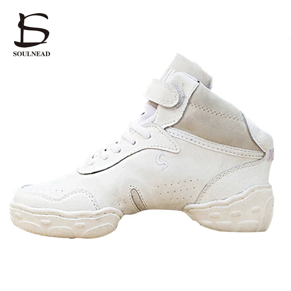 Jazz Shoes Women Men Dance Sneakers Cowhide Genuine Leather Plus Size 45 Modern Hip-hop Man Woman Sports Ballroom  Dance Shoes