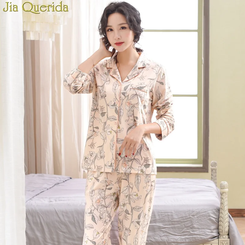 Новинка весны 2019 пижама с длинными рукавами комплект из 2 предметов хлопковый