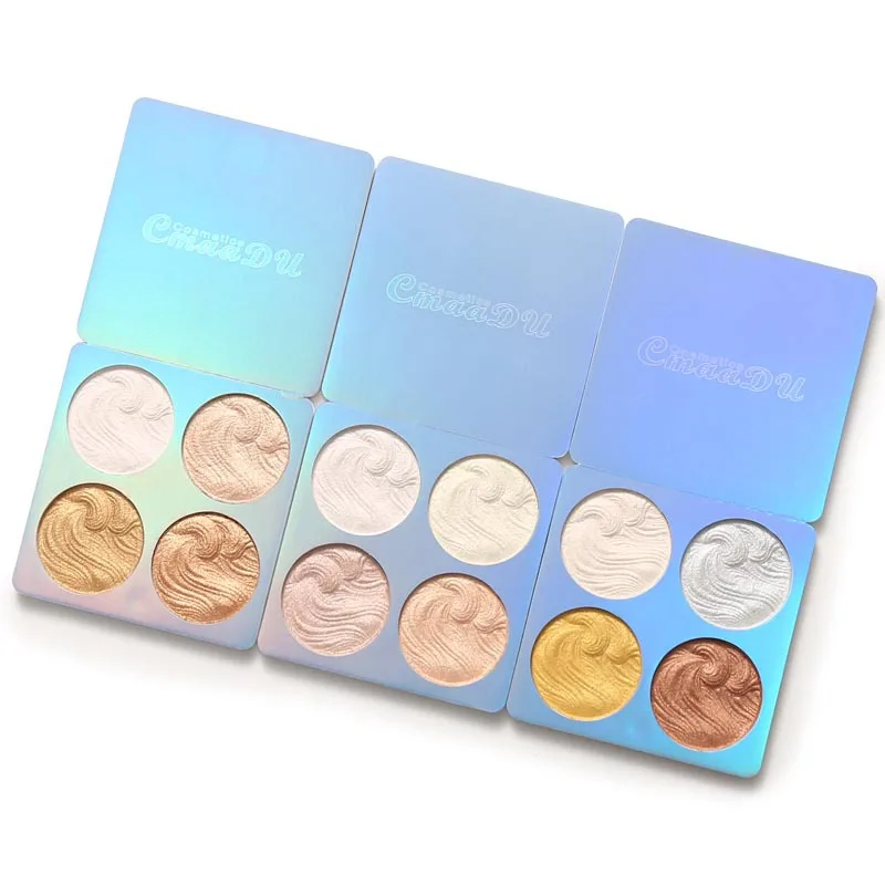 4 Colors Highlighter Makeup Face Brightener Contouring Liquid Powder Palette Bronzer | Красота и здоровье