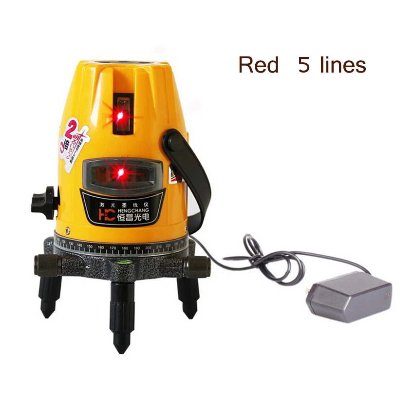 

1 шт. GP-QDX(235) инфракрасный лазерный измеритель уровня 360 градусов лазерный уровень 10 м/1 мм Точность 220 В Красный 5 линий лазерных уровней