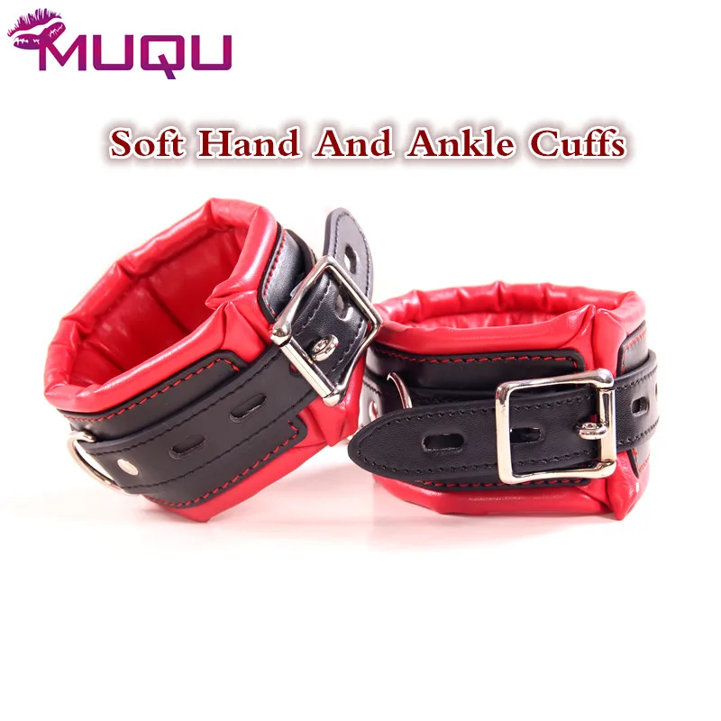 Секс игрушки для пар черные с красным связывание губка ручные манжеты на