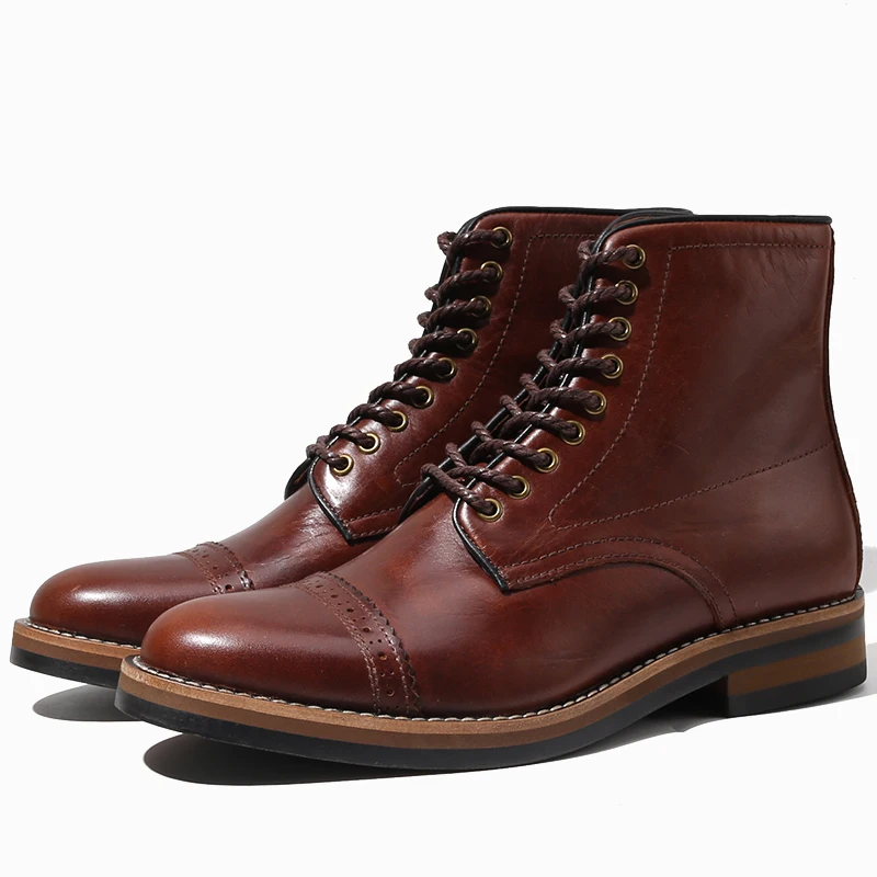 Мужские ботинки на шнуровке в британском ретро-стиле Мужская обувь из