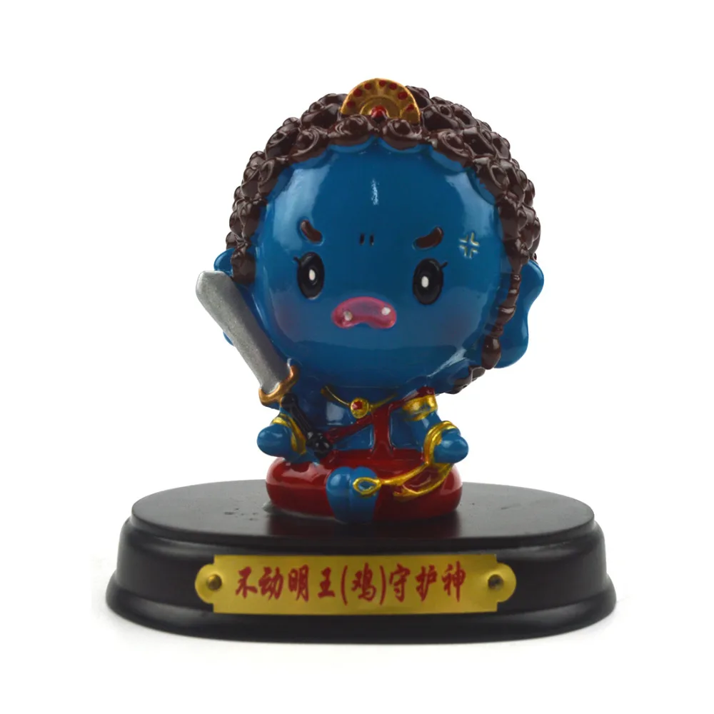 

Feng Shui Cartoon Buddha Ornament Chinese Zodiac with Wood Base Rooster G1912-6