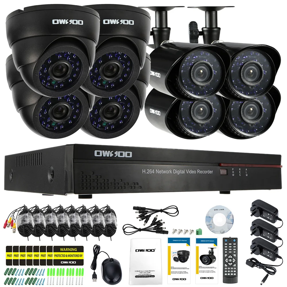 OWSOO 8 канальный канал Full 960H/D1 800TVL CCTV DVR система безопасности Поддержка ночного
