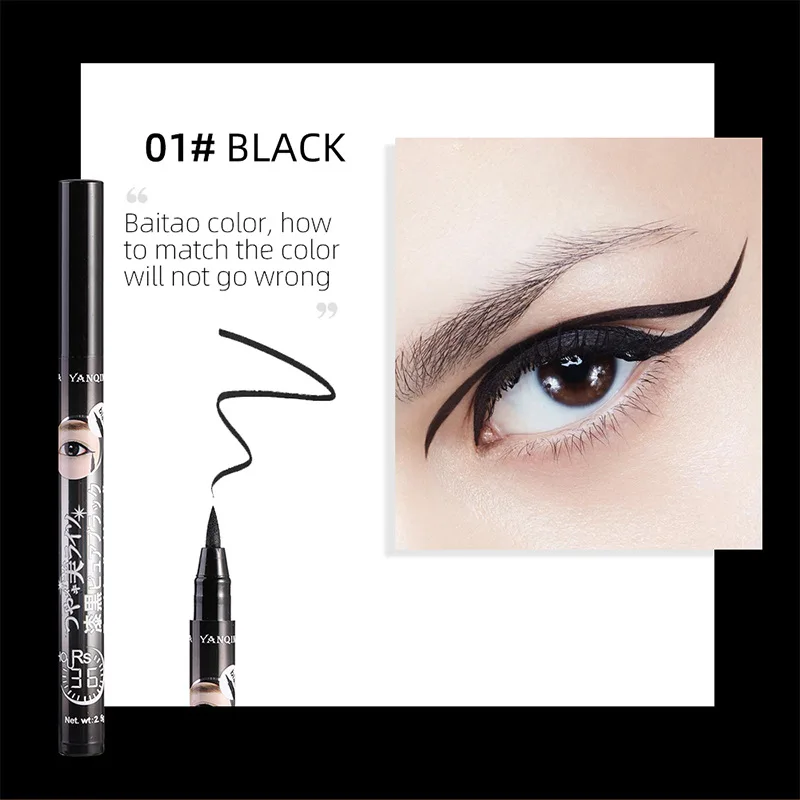 60 шт./партия yanqina 36H черная водостойкая жидкая подводка для глаз Make Up beauty Comestics долговечная подводка для глаз косметические карандаши