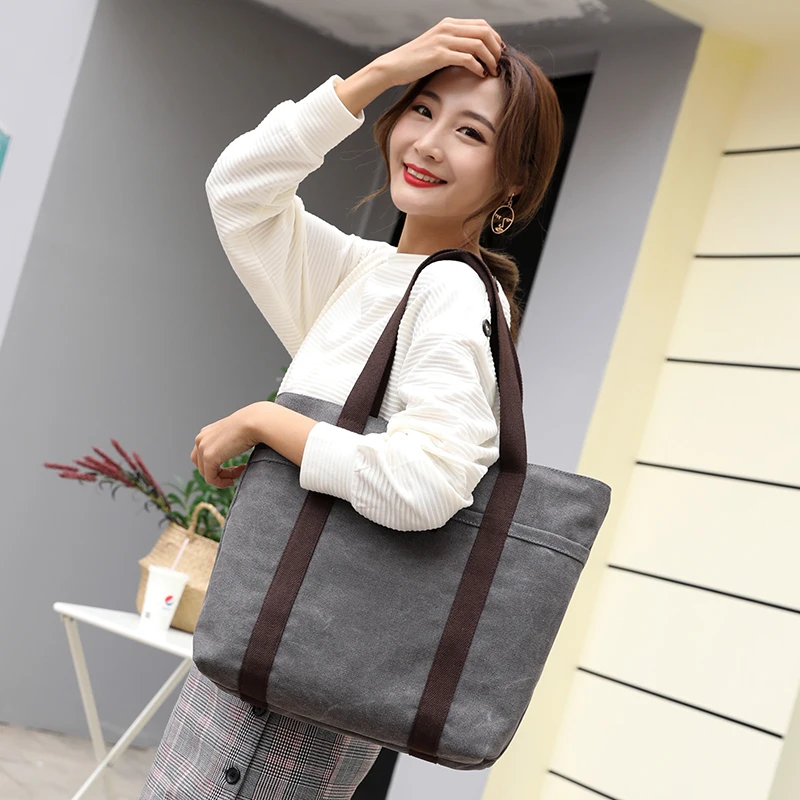 New Fashion Women's Handbags High Quality Female Single Shoulder Bags Ladies canvas large tote bags Shopping Bag Sac a Main | Багаж и