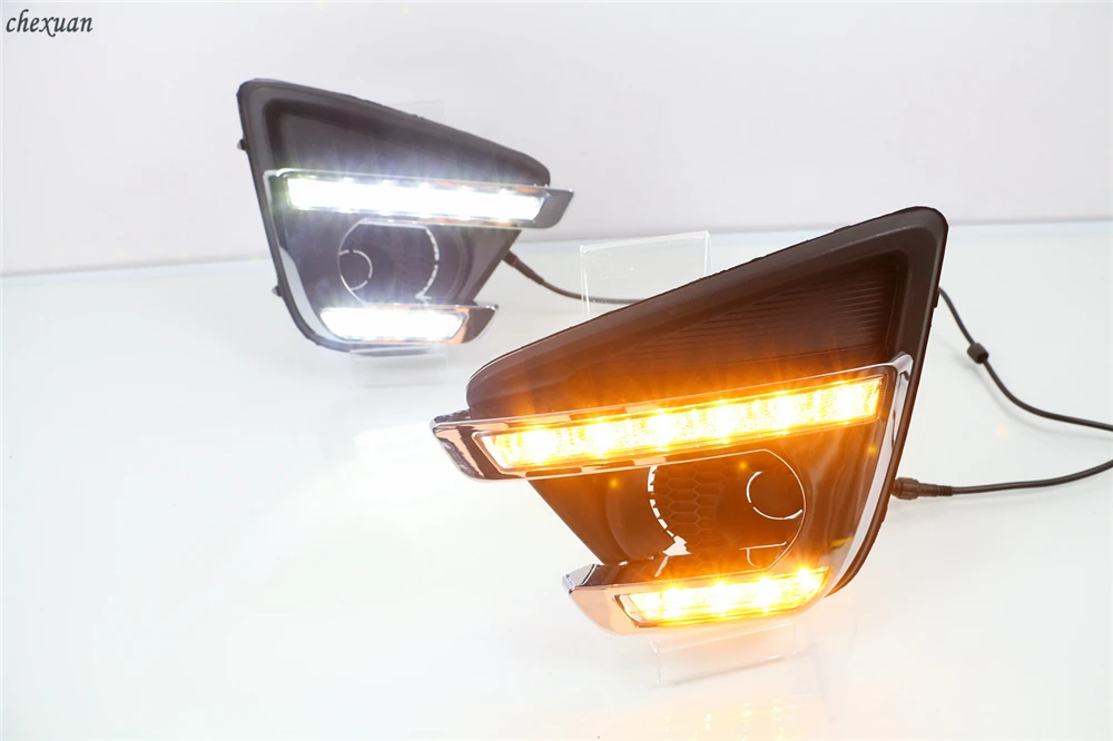 CSCSNL 2 шт. 12 В светодиодный ные дневные ходовые огни DRL с желтым поворотным сигналом