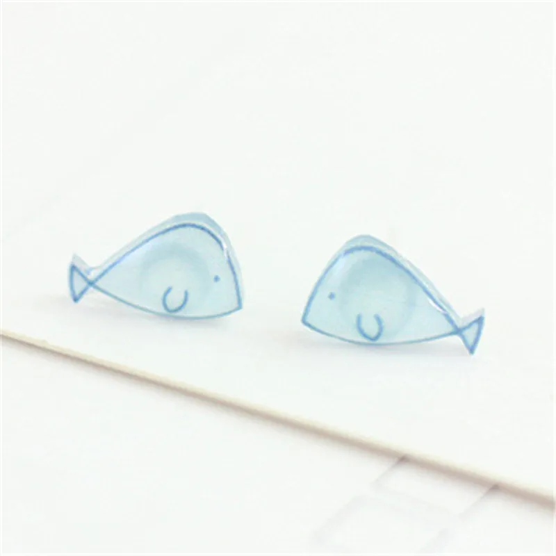 whale Серьги-гвоздики в виде милой кошечки, кошки, лапы, собаки, милого цыпленка, Кита, панды для женщин, девочек, детей, brincos - Окраска металла: whale