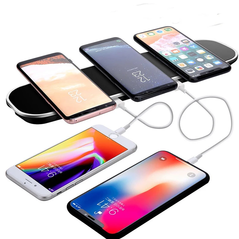 3 в 1 Qi Беспроводное зарядное устройство для iPhone X/XS Max XR 8 Plus быстрая Беспроводная зарядка для samsung Galaxy S7 Edge S8 S9/S9+ Note 9
