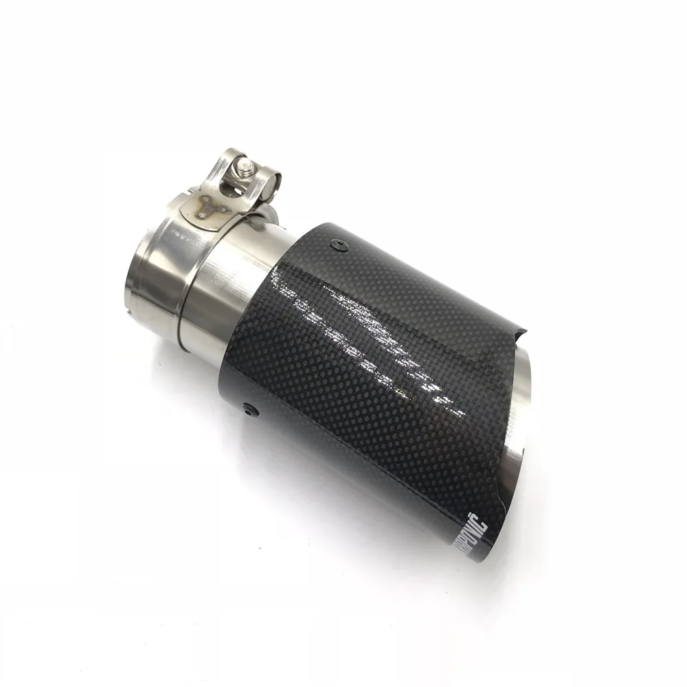1 шт. Универсальный Akrapovic глянцевый выхлопной наконечник из углеродного волокна выхлопная труба из нержавеющей стали