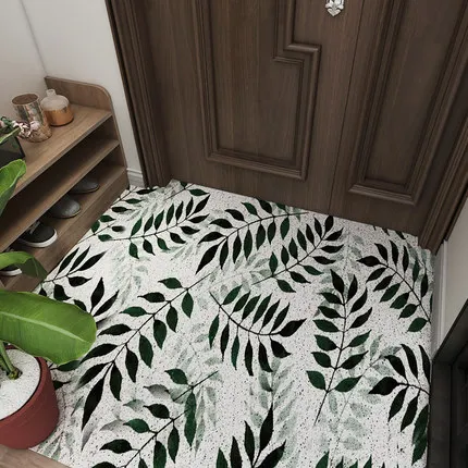 F-rectangle Коврик для прихожей в скандинавском стиле, коврик из ПВХ с петлей на проволоке, небольшой коврик для двери с свежими цветами, коврик для гостиной, ванной комнаты, нескользящий коврик - Цвет: F-rectangle