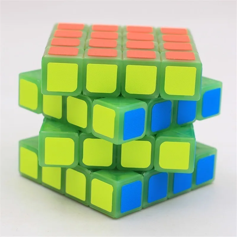 4X4X4 серебристый Зеленый Магический кубик neo Cube четыре действия волшебный Alpinia