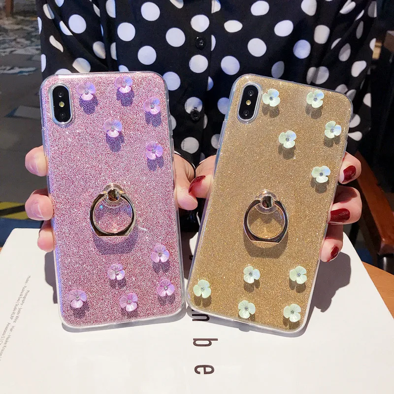Блестящий чехол с кольцом для пальца Huawei Y6 Prime Y7 Pro Y5 Y9 2018 2019 P Smart Plus P9 G9 P30 P20 Lite Nova 3E 2i