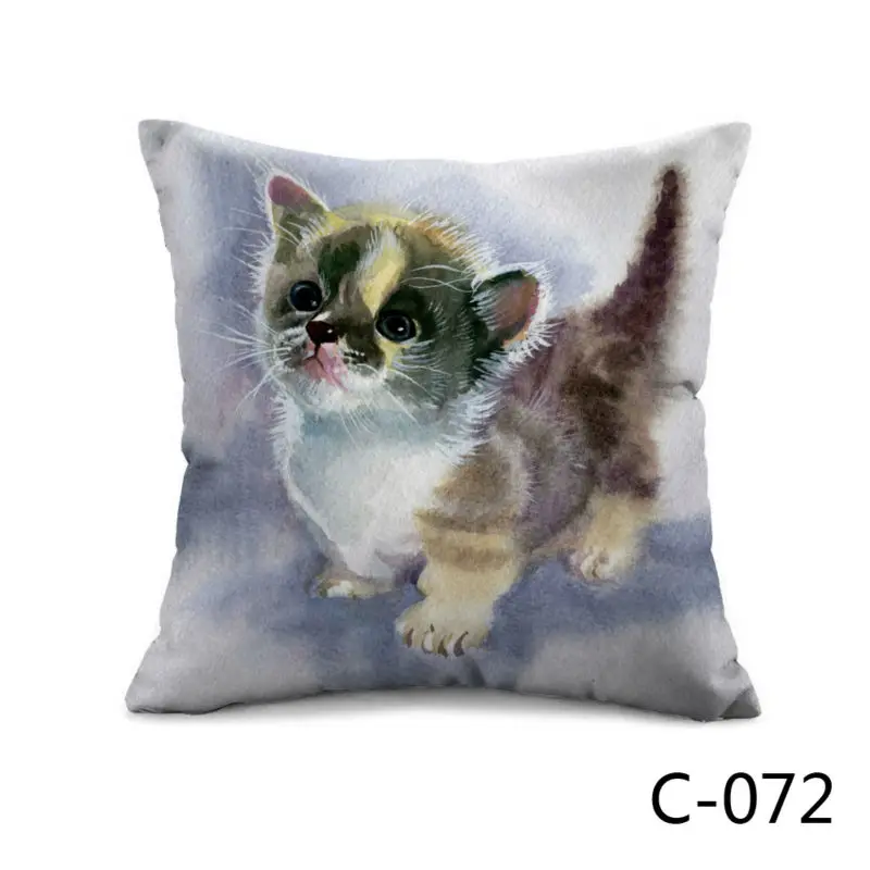 Стиль масляной живописи 45*45 см котенок печати подушки и покрывало декор бросает с